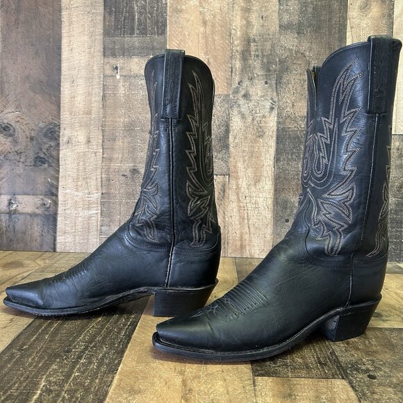 Lucchese N4559 Black Mad Dog 1883 Snip Toe Cowboy Boots Womens 9.5 B - Picture 11 of 12